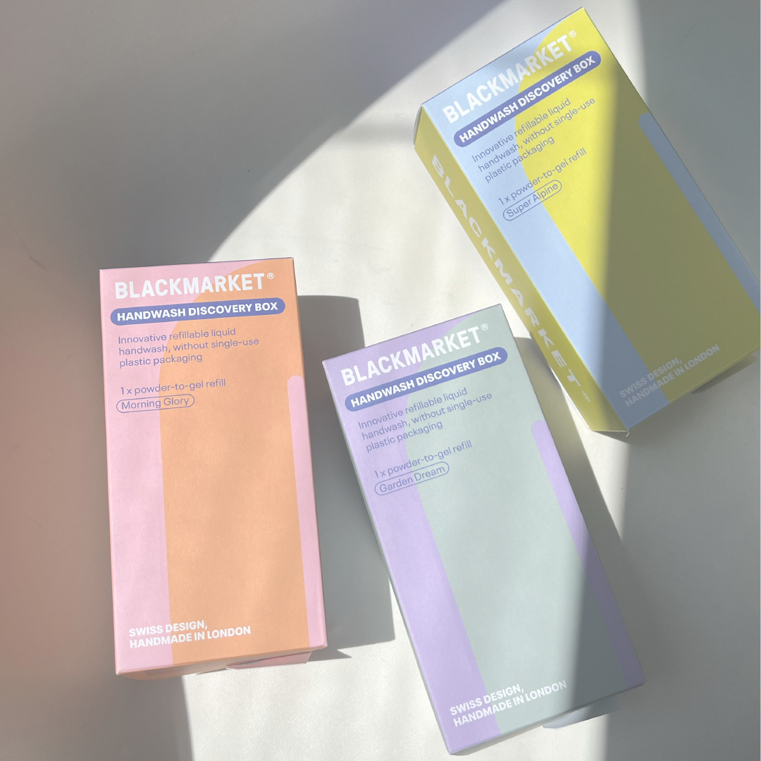 blackmarket handwash starter sets and discovery boxes